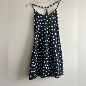 Outdoor Voices Exercise Dress in Black Polka Dots